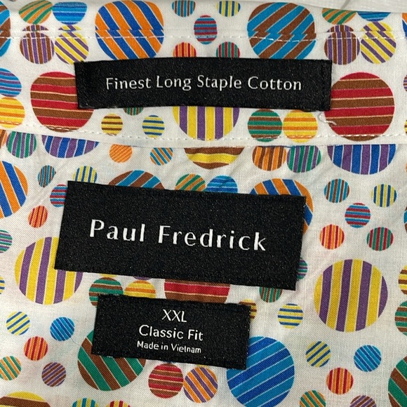 Paul Frederick short sleeve shirt size XXL classic fit cotton multicolor casual - Picture 10 of 10